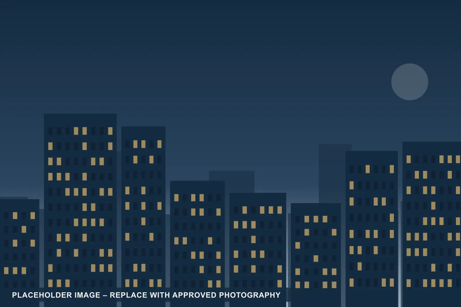 Placeholder illustration of a UK cityscape with varied residential buildings representing a property portfolio