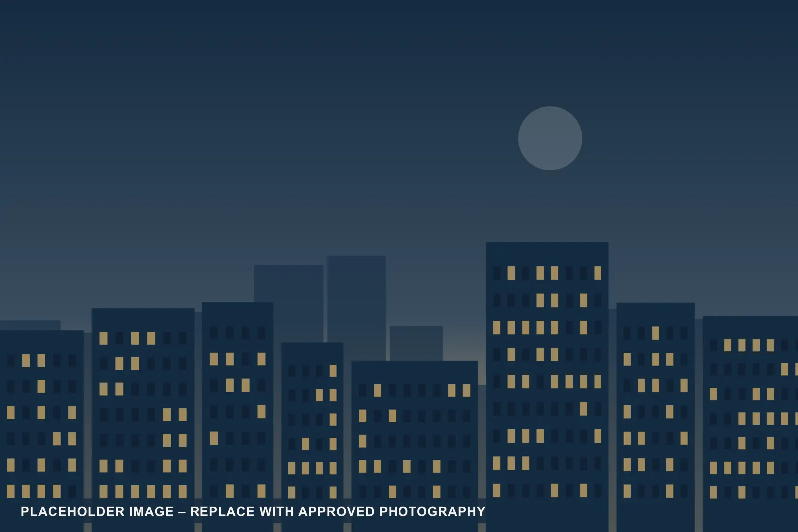 Placeholder illustration of a UK city street of mixed residential buildings representing property sourcing